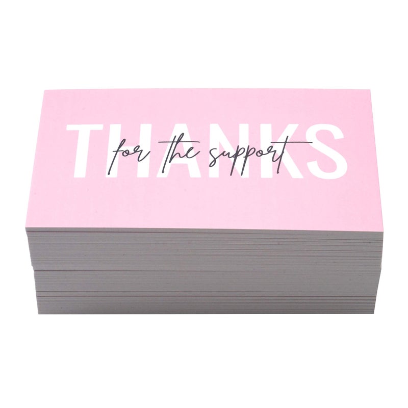 RXBC2011 100 Little Thank You for the support Cards Handwritten Lettering Design Bulk Thank you Notes for All Occasion 3.5 x 2 Inch pink - Image 5